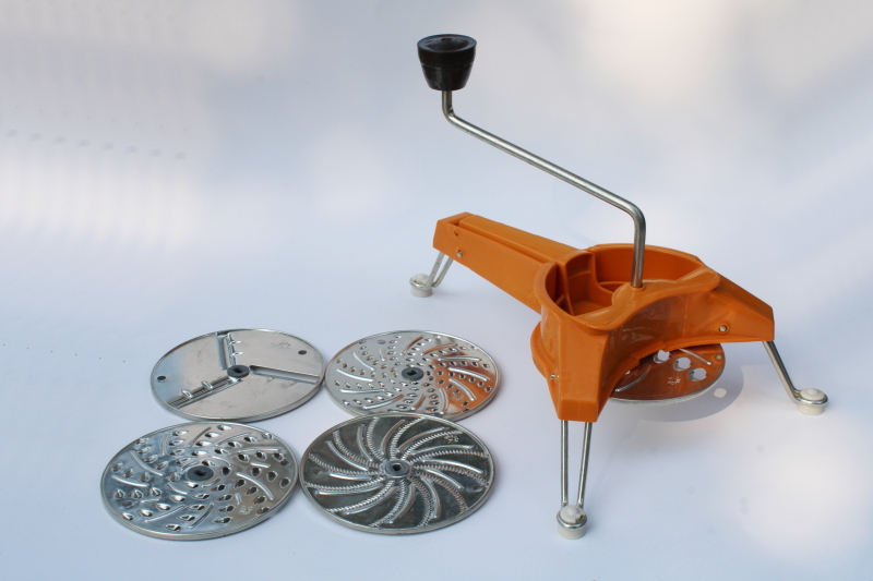 photo of Moulinex France vintage Mouli Julienne hand crank slicer shredder grater five disks  #1