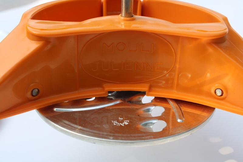 photo of Moulinex France vintage Mouli Julienne hand crank slicer shredder grater five disks  #3