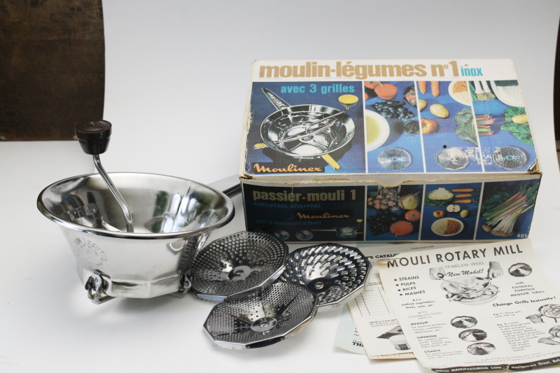 photo of Moulinex Legumes No 1 Mouli rotary food mill mint in box France bright shiny stainless steel  #1