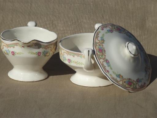 photo of Mount Clemens Mildred china cream & sugar set, vintage Mt Clemens pottery #3