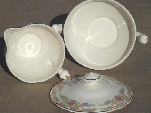 photo of Mount Clemens Mildred china cream & sugar set, vintage Mt Clemens pottery #4