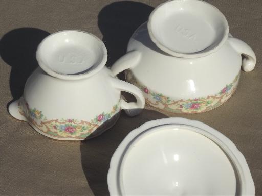 photo of Mount Clemens Mildred china cream & sugar set, vintage Mt Clemens pottery #5