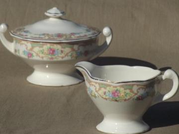 catalog photo of Mount Clemens Mildred china cream & sugar set, vintage Mt Clemens pottery