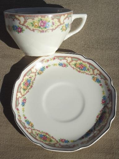 photo of Mount Clemens Mildred china cups & saucers, vintage Mt Clemens pottery #4