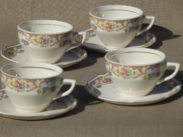 catalog photo of Mount Clemens Mildred china cups & saucers, vintage Mt Clemens pottery