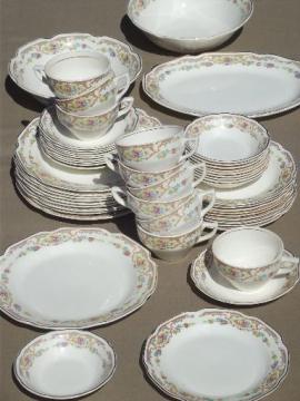 catalog photo of Mount Clemens Mildred floral china dishes for 10, vintage Mt Clemens pottery