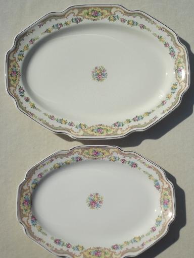 photo of Mount Clemens Mildred floral china dishes, vintage Mt Clemens pottery #2