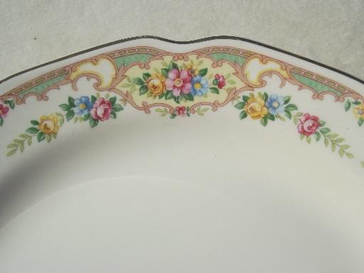 photo of Mount Clemens Mildred floral china dishes, vintage Mt Clemens pottery #6