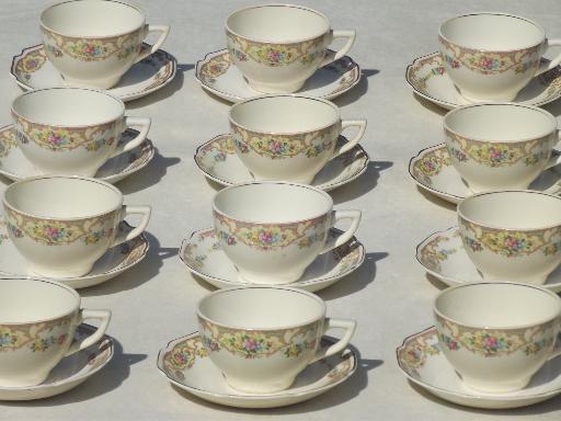 photo of Mount Clemens Mildred floral china dishes, vintage Mt Clemens pottery #11