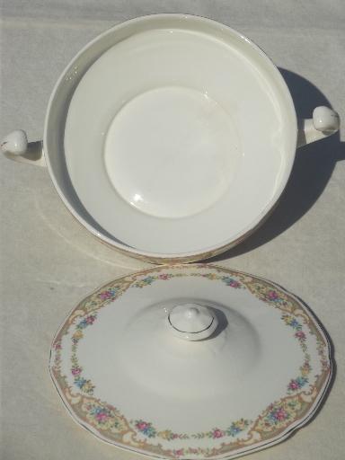 photo of Mount Clemens Mildred floral china dishes, vintage Mt Clemens pottery #13