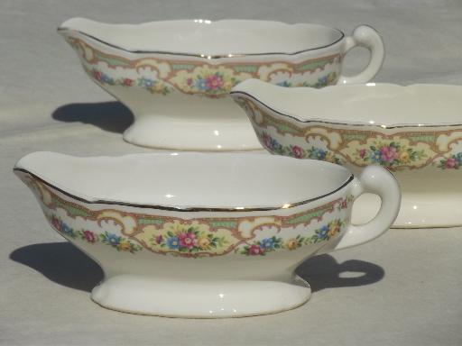 photo of Mount Clemens Mildred floral china dishes, vintage Mt Clemens pottery #14