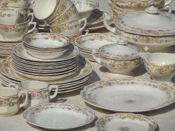 catalog photo of Mount Clemens Mildred floral china dishes, vintage Mt Clemens pottery