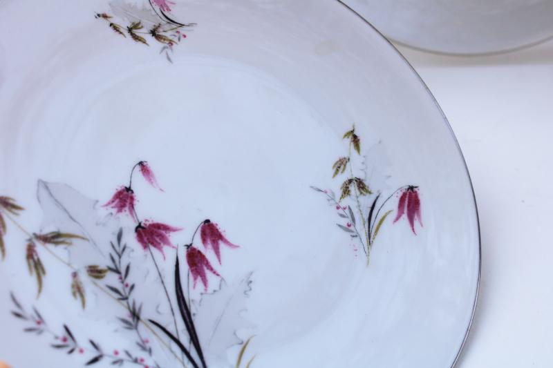 photo of Mountain Bell Royal Duchess Bavaria china, vintage porcelain salad plates w/ wildflowers #2