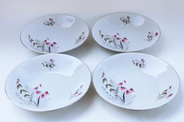 Mountain Bell Royal Duchess Bavaria china, vintage porcelain soup bowls w/ wildflowers