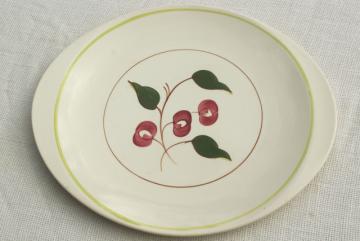 Mountain Cherries Blue Ridge hand painted china platter or tray, red cherry large round plate