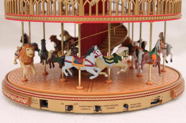 photo of Mr Christmas double decker carousel, electronic music box plays holiday Christmas carols #5