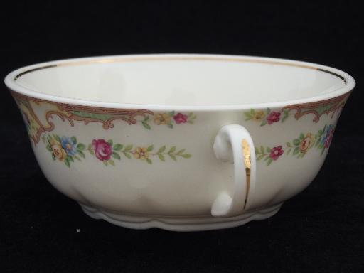 photo of Mt. Clemens pottery Mildred china, double handled cups cream soup bowls #3