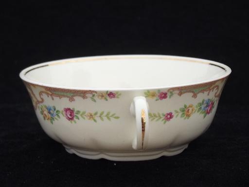 photo of Mt. Clemens pottery Mildred china, double handled cups cream soup bowls #3