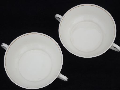 photo of Mt. Clemens pottery Mildred china, double handled cups cream soup bowls #4