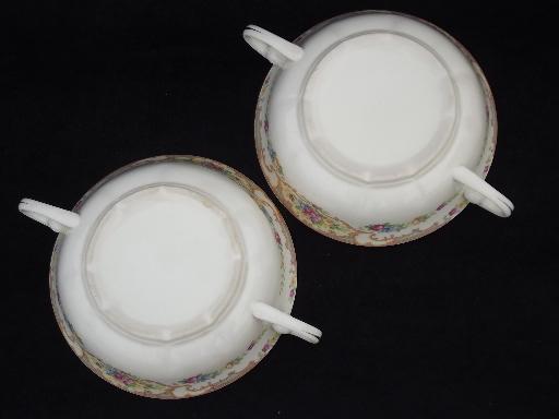 photo of Mt. Clemens pottery Mildred china, double handled cups cream soup bowls #5