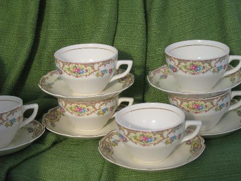 photo of Mt. Clemens pottery Mount Clemens Mildred, 6 cup and saucer sets #1