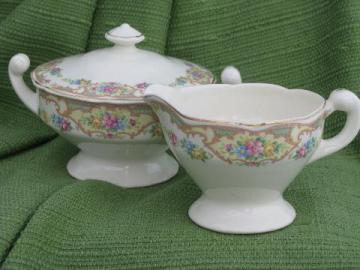 catalog photo of Mt. Clemens pottery Mount Clemens Mildred, large cream and sugar set