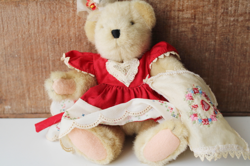 photo of Muffy VanderBear teddy bear doll Valentine hearts & flowers outfit, 90s vintage #2