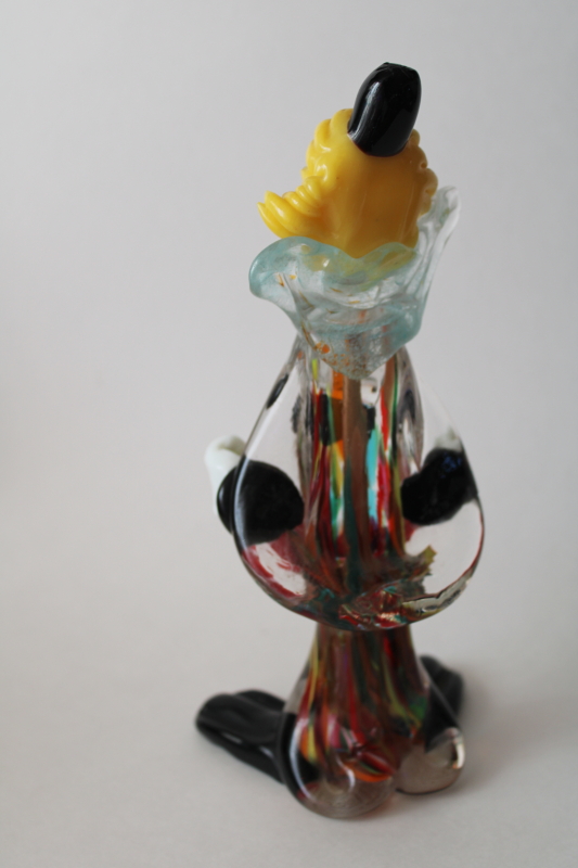 photo of Murano glass clown figurine, large art glass figure accordion musician  #3