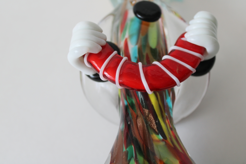 photo of Murano glass clown figurine, large art glass figure accordion musician  #5