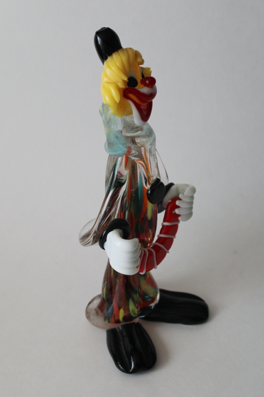 photo of Murano glass clown figurine, large art glass figure accordion musician  #8