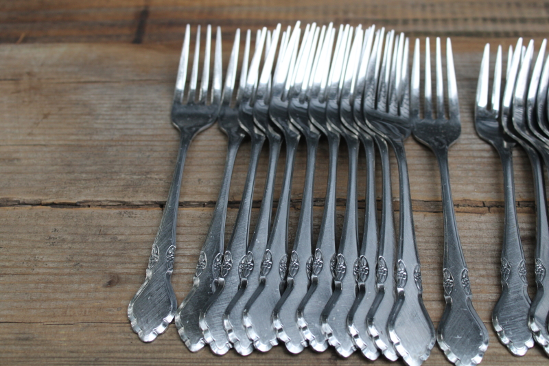 photo of Musette pattern 1970s vintage Oneida Northland stainless flatware set, service for 12 #6