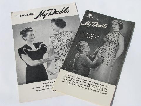 photo of My Double vintage sewing dress form illustrated instructions #1