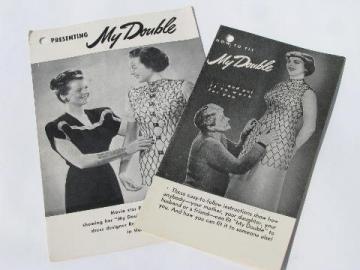 catalog photo of My Double vintage sewing dress form illustrated instructions