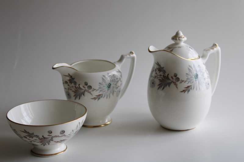 photo of My Fair Lady pattern vintage Coalport tea set, mini teapot, cream & sugar English bone china #1