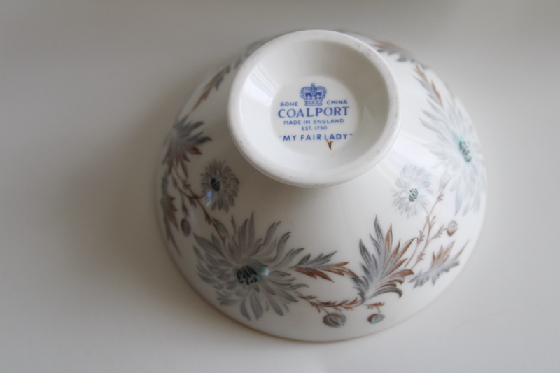photo of My Fair Lady pattern vintage Coalport tea set, mini teapot, cream & sugar English bone china #3