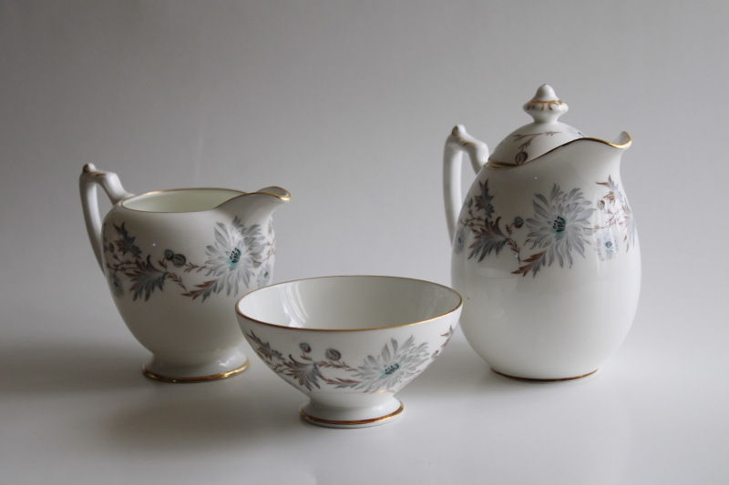 photo of My Fair Lady pattern vintage Coalport tea set, mini teapot, cream & sugar English bone china #6