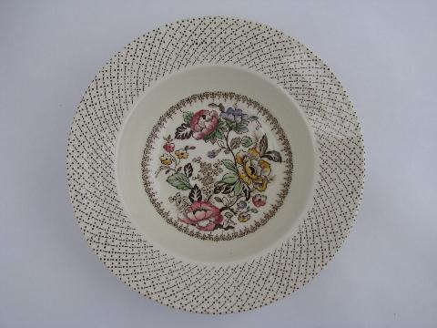 photo of Myott Staffordshire china, 12 vintage Swing Time soup plates bowls #2