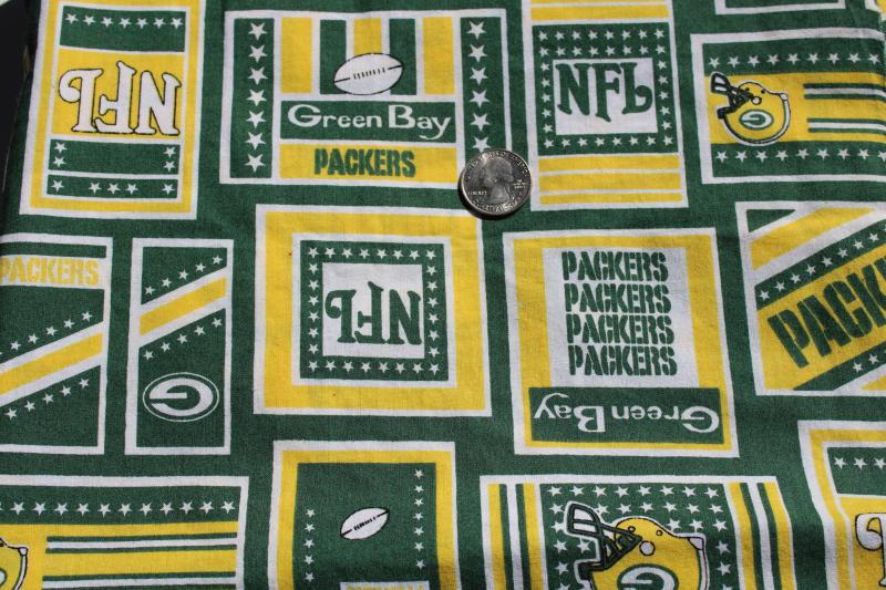 photo of NFL Green Bay Packers print cotton fabric for sports fan gear, craft sewing #1