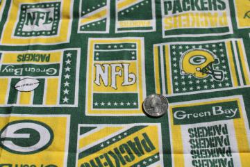 photo of NFL Green Bay Packers print cotton fabric for sports fan gear, craft sewing