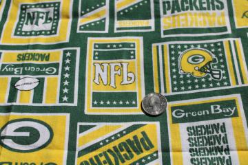 catalog photo of NFL Green Bay Packers print cotton fabric for sports fan gear, craft sewing