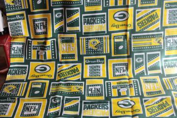 catalog photo of NFL Green Bay Packers print fabric remnant, quilting cotton for crafts etc