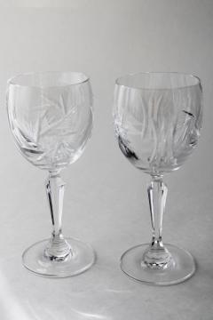 catalog photo of Nachtmann crystal pinwheel pattern glasses, vintage wine or water goblets