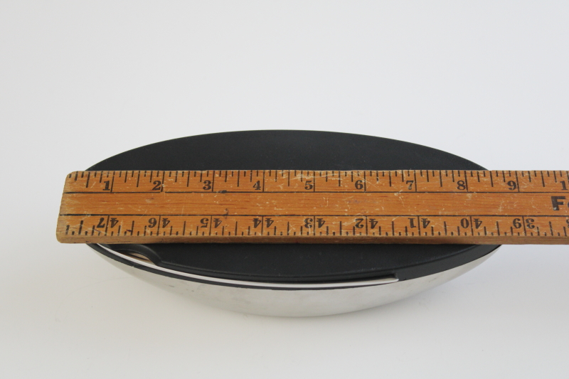 photo of Nambe stainless divided dish w/ serving plate, knife fits inside small cheese board #6