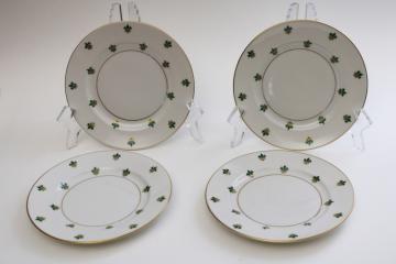 Nanette green & gold fleur de lis pattern bread & butter plates, Baronet Eschenbach Bavaria