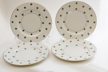 catalog photo of Nanette green & gold fleur de lis pattern salad plates, Baronet Eschenbach Bavaria