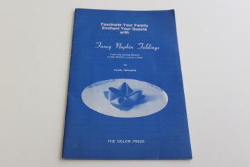 catalog photo of Napkin Folding Kunda Yakoyama origami type folds for cloth & paper napkins w/ diagrams