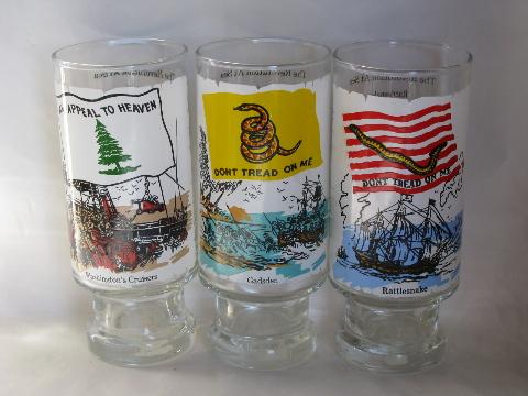 photo of National Flag Foundation 1970s vintage collector's glasses, set of six #2