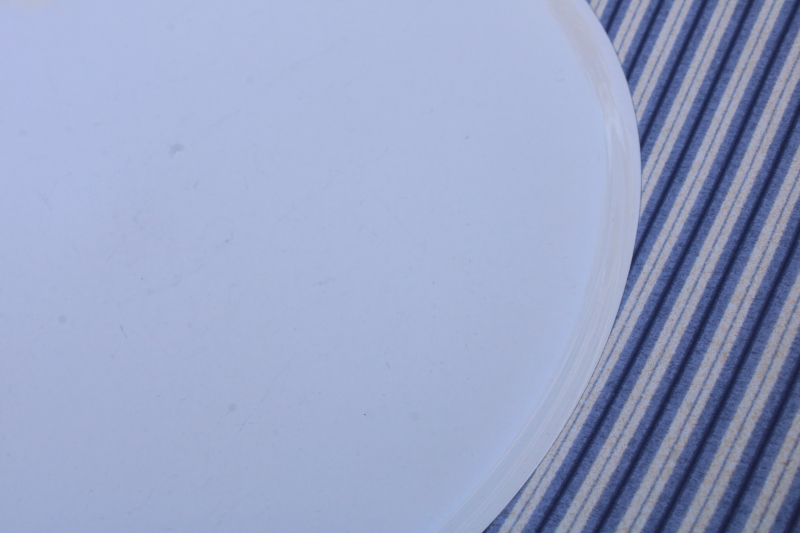 photo of Nautica Bermuda dinner plates set of 6, hard to find calico ticking stripe border blue & white  #8