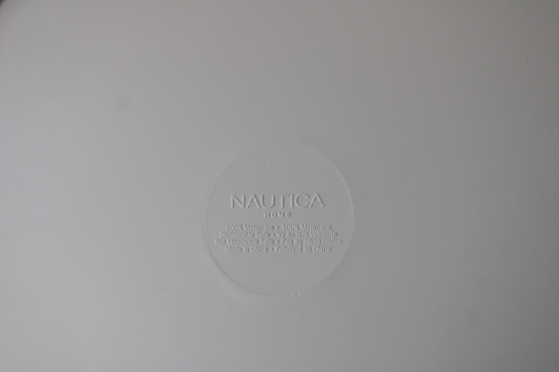 photo of Nautica Home melamine dinner plates set of 8 blue & white sailboat drawing coastal summer dinnerware #3
