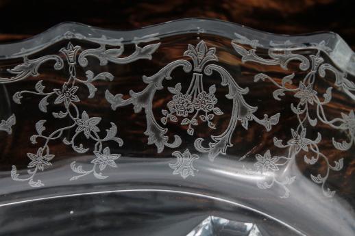 photo of Navarre Baroque Fostoria divided relish dish, 1950s vintage #5